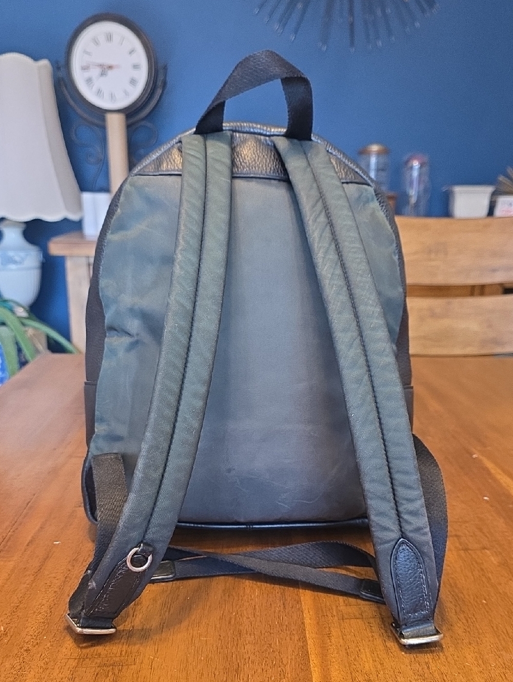 Coach Medium Charlie Backpack in black pebbled leather. - Picture 3 of 16